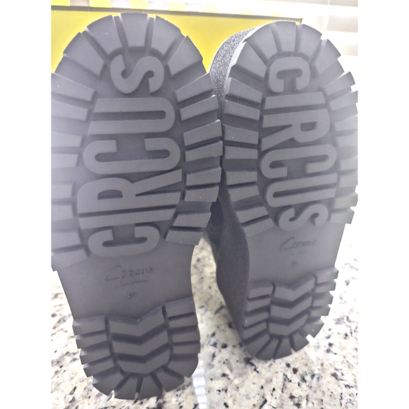 Circus NY by Sam Edelman Slater Black Faux Leather Combat Boots NWT Size 8.5 - Picture 5 of 7